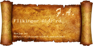 Flikinger Alárd névjegykártya